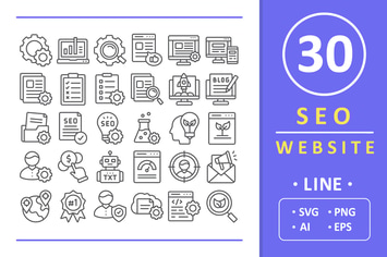 30 Seo & Website Icons - Line