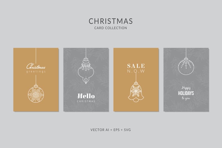 Christmas Greeting Card Vector Set