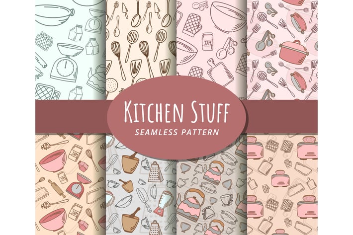Kitchen Stuff Seamless Pattern