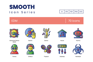 70 EDM Line Icons