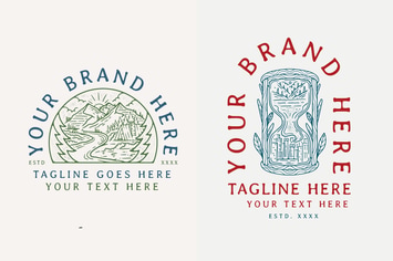 vintage natural line art design
