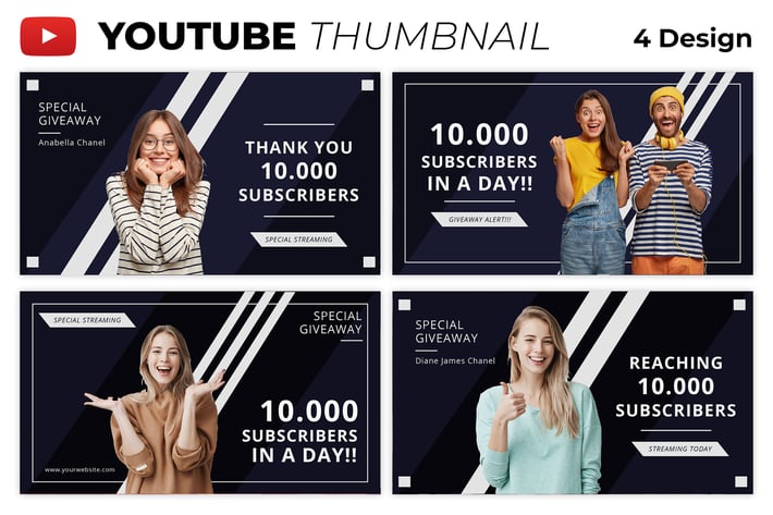Thank You 10k Youtube Thumbnail Template