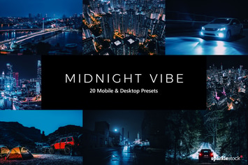 20 Midnight Vibe Lightroom Presets & LUTs