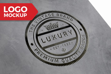 Grunge Silver Logo Mock-Up