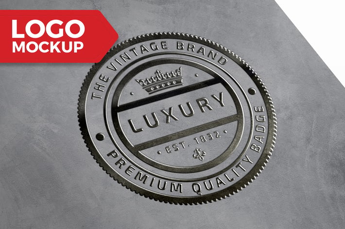 Grunge Silver Logo Mock-Up