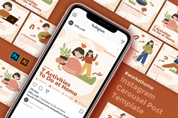 Instagram Carousel Post Template - Home Activity