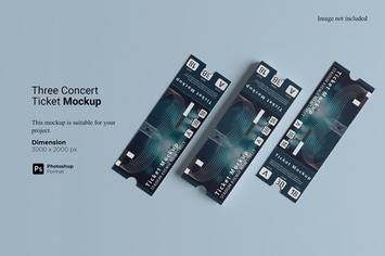 Three Concert Ticket Mockup