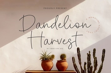 Dandelion Harvest - Monoline Script Font TT