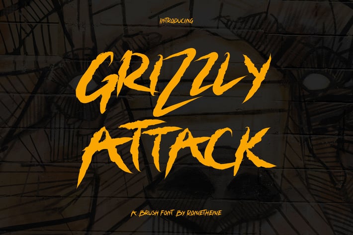 Grizzly Attack - Brush Font