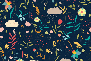 Seamless colorful floral pattern with flowers