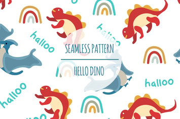 Hello Dino – Seamless Pattern