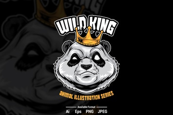 Panda King Vector Illustration
