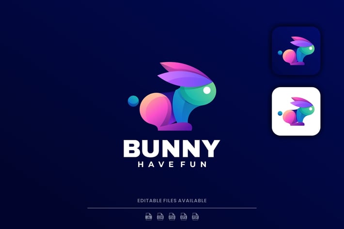 Bunny Gradient Colorful Logo