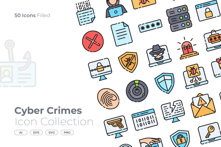Cyber Crimes Filled Icon