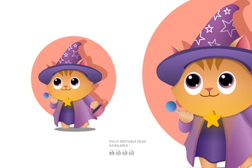 Cute Cat Character Illustration
