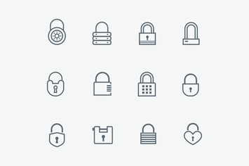 12 Padlock and Security Icons