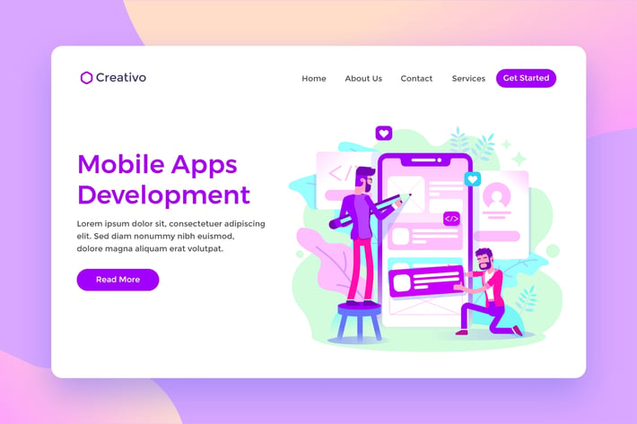 Mobile Apps Development Creative Team Landing Page