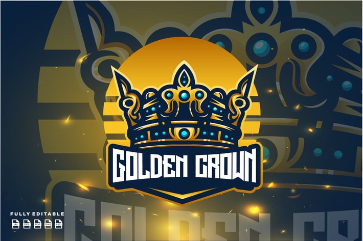 Golden Crown Logo Template 