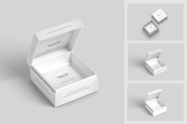 Square box mockup multi layer