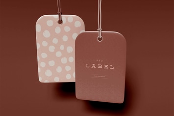 Two Hanging Label Mockup