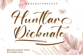 Huntlar Dicknate Brush Script Font