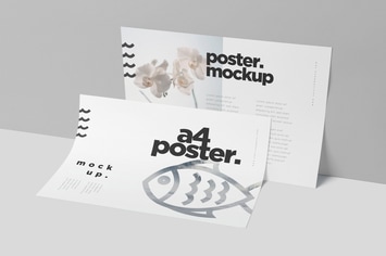 A4 Landscape Poster Mockup Templates