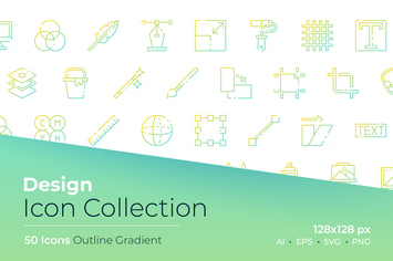 Design Outline Gradient Icon