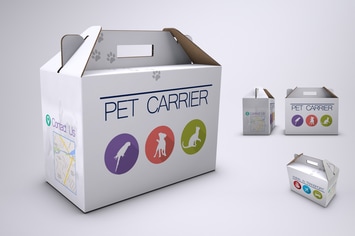 Pet Carrier Cardboard Box Mock-Up