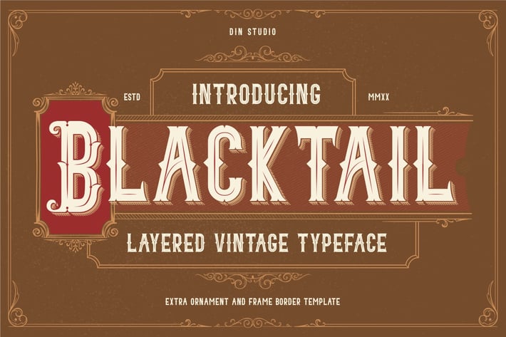 Blacktail - Layered Vintage Font 