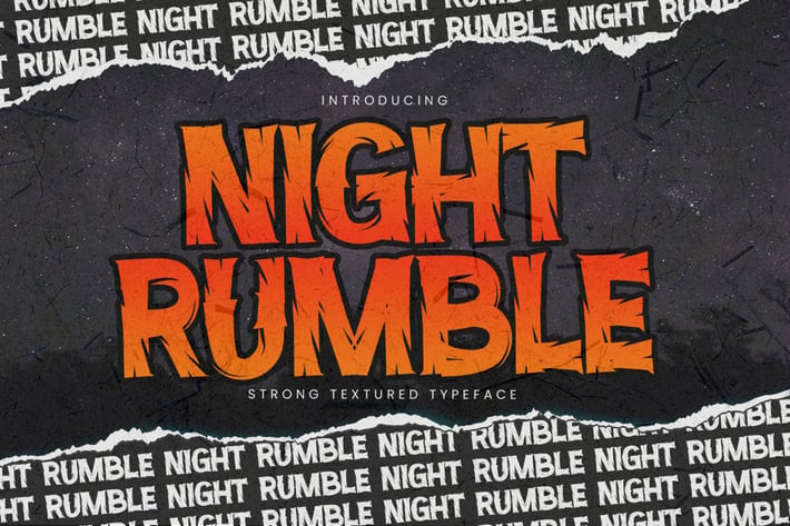 NIGHT RUMBLE - Strong Textured Typeface