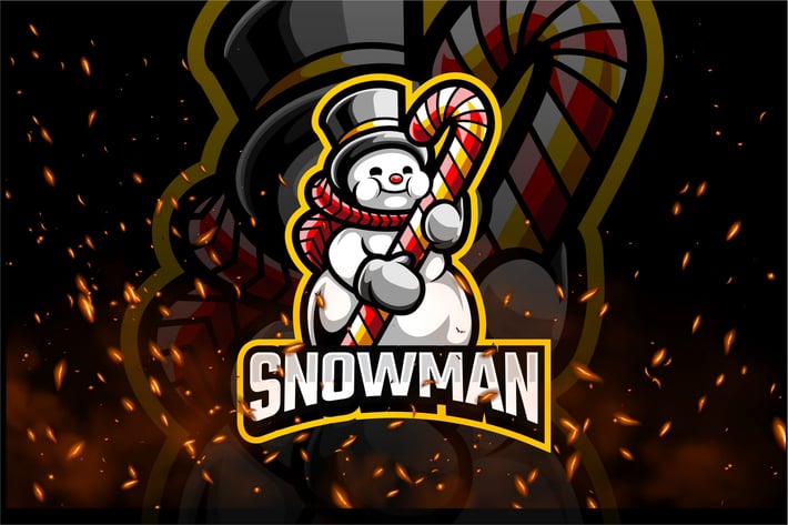 Cubby Snowman E-Sport and Sport Logo Template