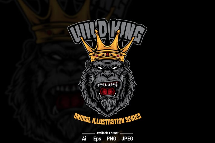 Gorilla King Vector Illustration