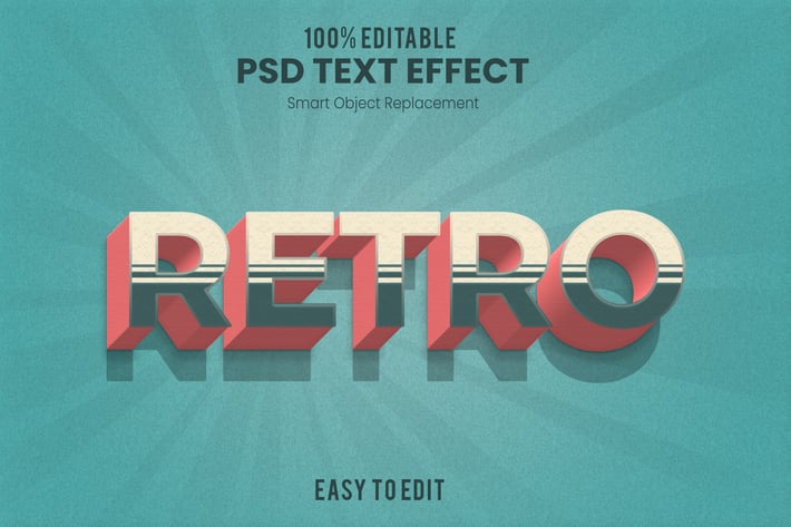 Retro Layer 3D Text Effect 