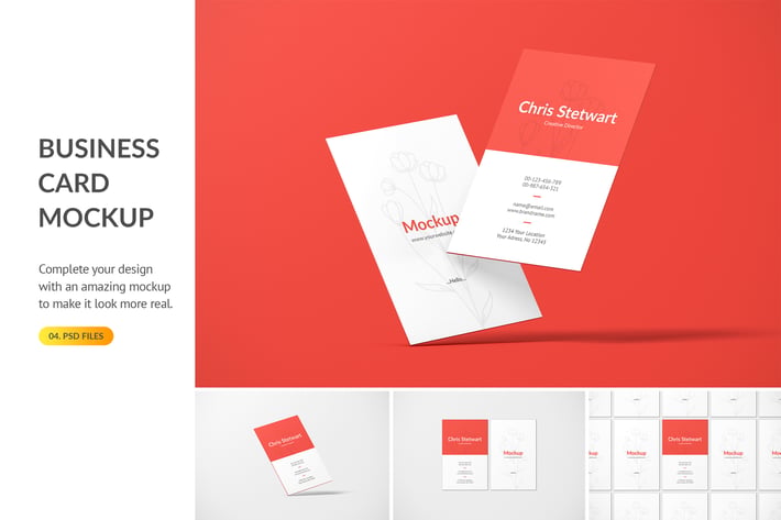 Portrait Business Card Mockup