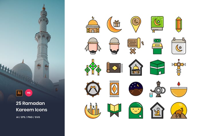 25 Ramadan Kareem Icons Pack