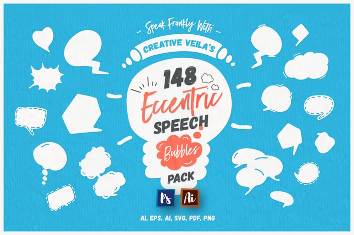 Eccentric Speech Bubbles Vector Pack