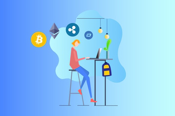 Cryptocurrency Research 2D Illustration 