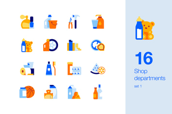 Shop departments icon set