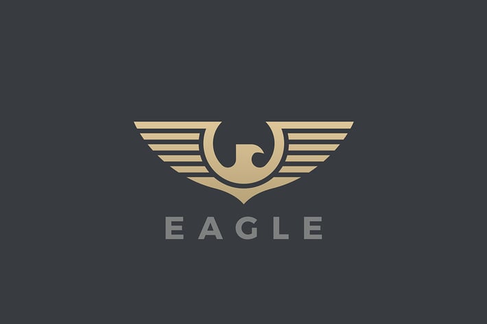 Logo Eagle Falcon Wings Heraldic style Design