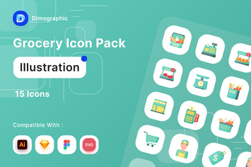 Grocery Icon Pack Illustration