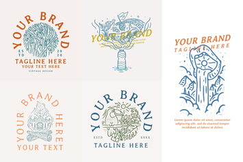vintage natural line art design