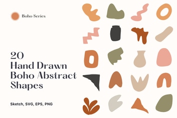 20 Hand Drawn Boho Shapes vol 1