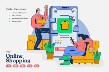E-commerce Vector Illustration: Online Shopping