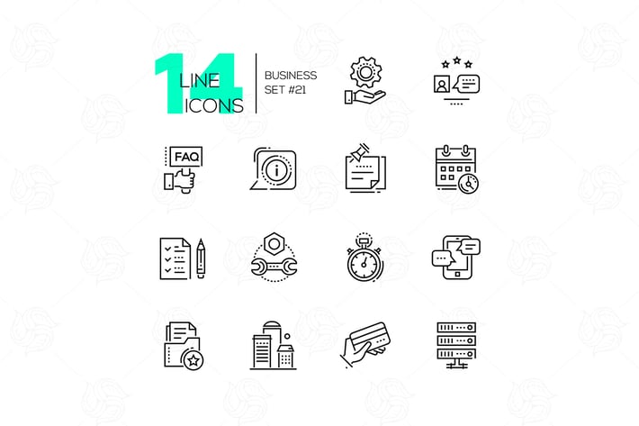 Business - modern line design icons set