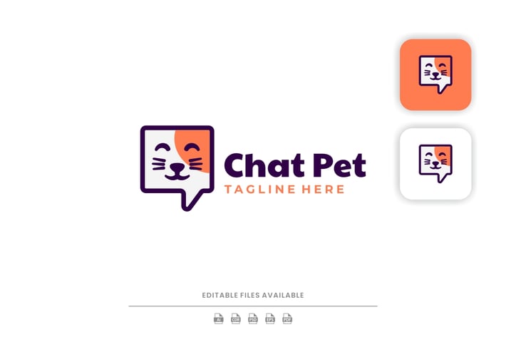Chat Pet Simple Logo