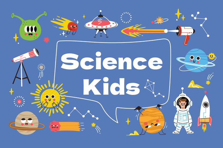 Science Kids Icon Illustration Set 