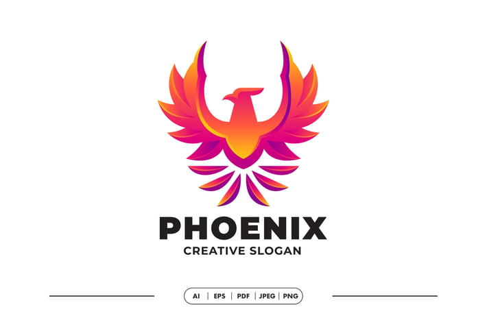 Gradient Phoenix Modern Colorful Logo