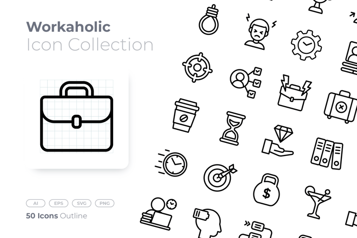 Workaholic Outline Icon