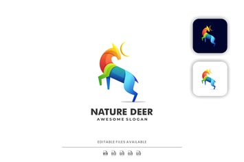 Deer Gradient Colorful Logo