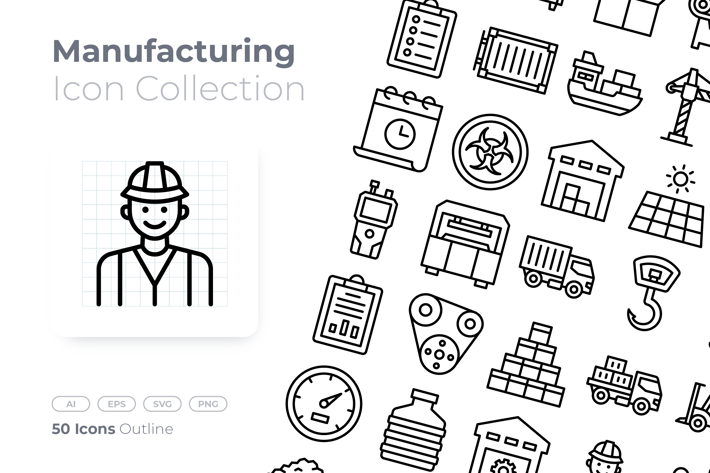 Manufacturing Outline Icon